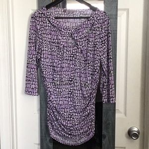 Jennifer Lopez purple black and white blouse so.L